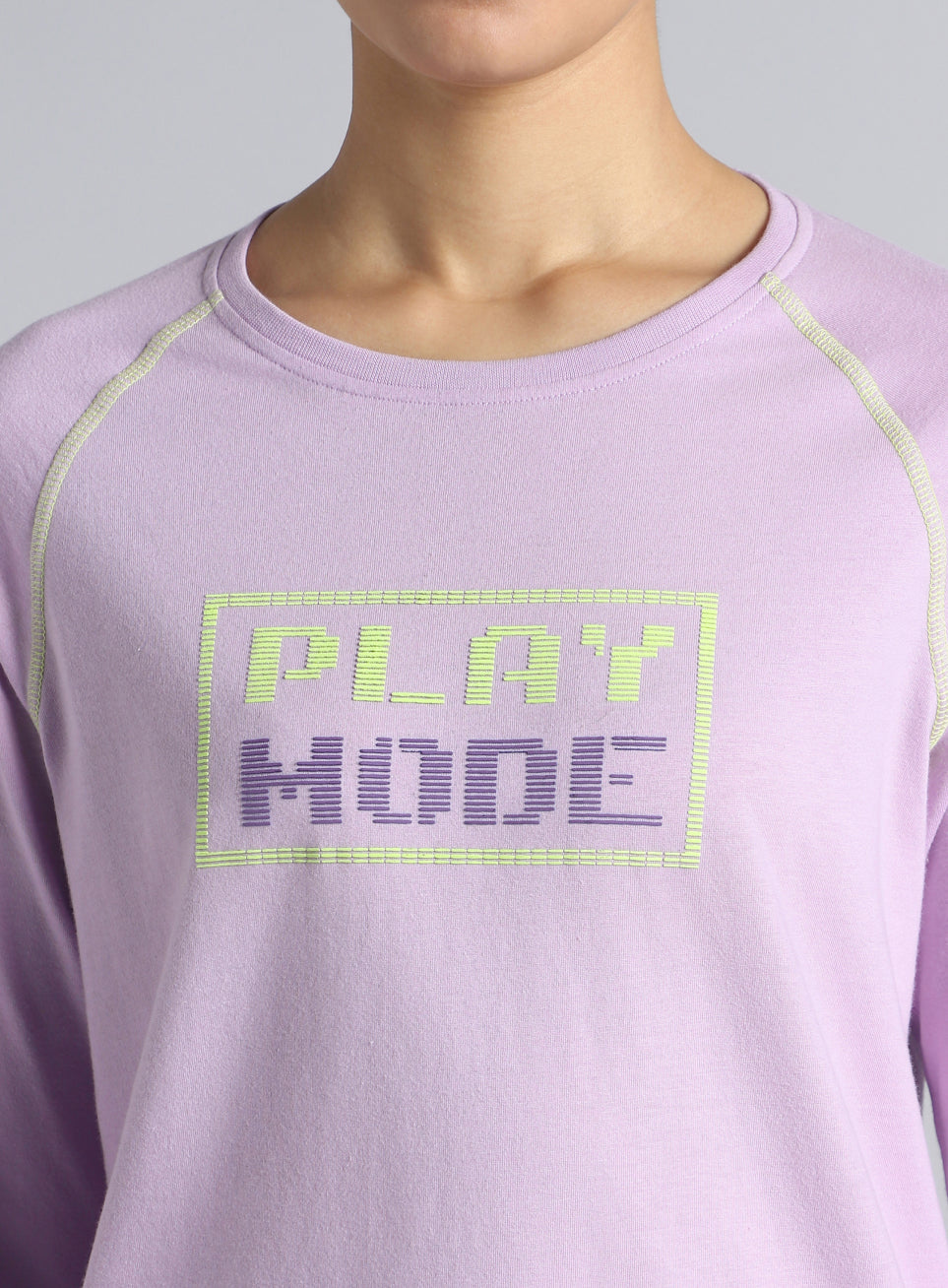 Women's Purple Play Mode Full Sleeve T-shirt