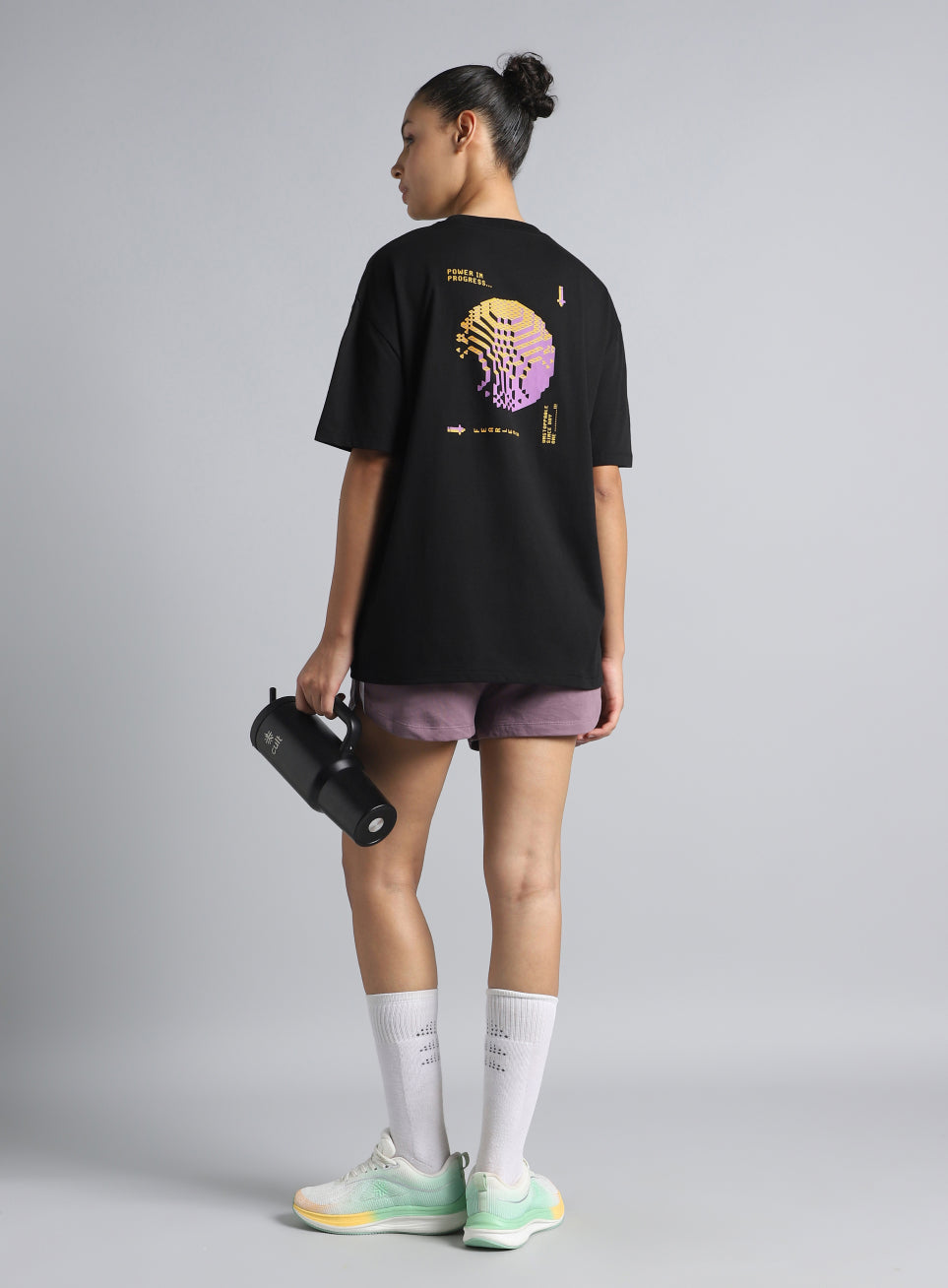 Women's Black Oversized Graphic T-shirt
