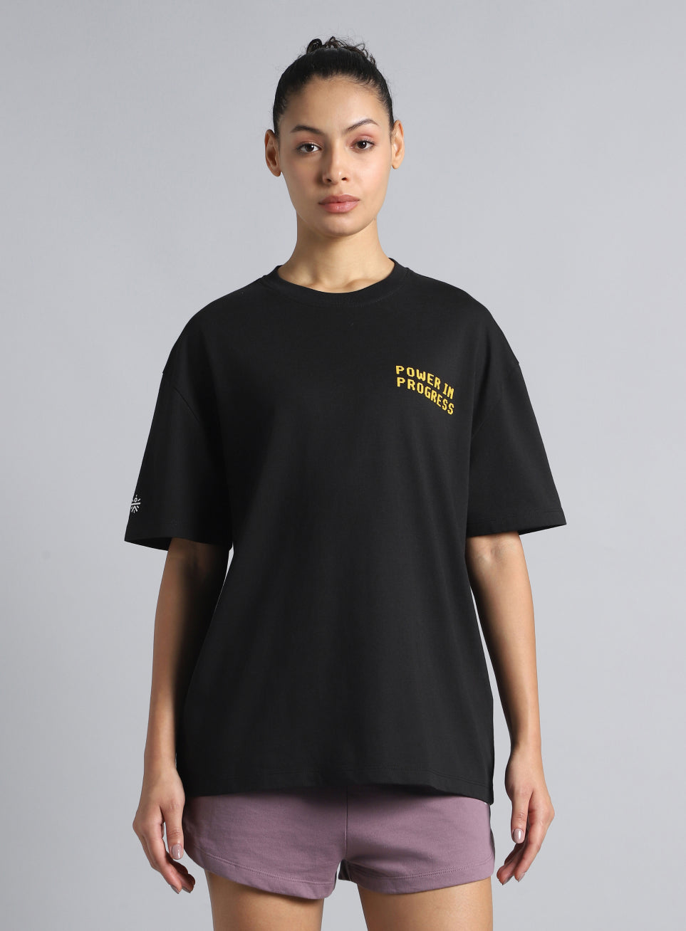 Women's Black Oversized Graphic T-shirt