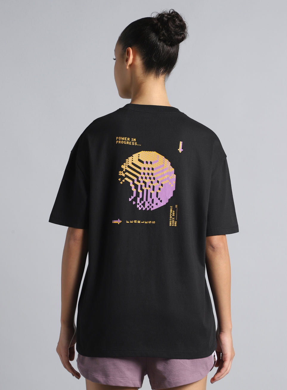 Women's Black Oversized Graphic T-shirt