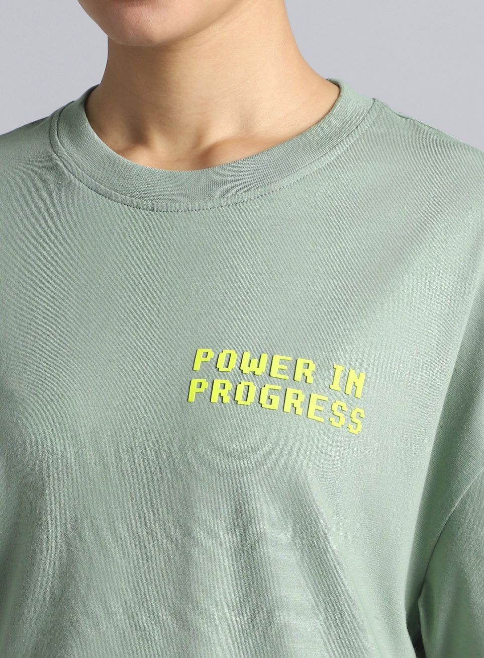 Women's Olive Oversized Graphic T-shirt