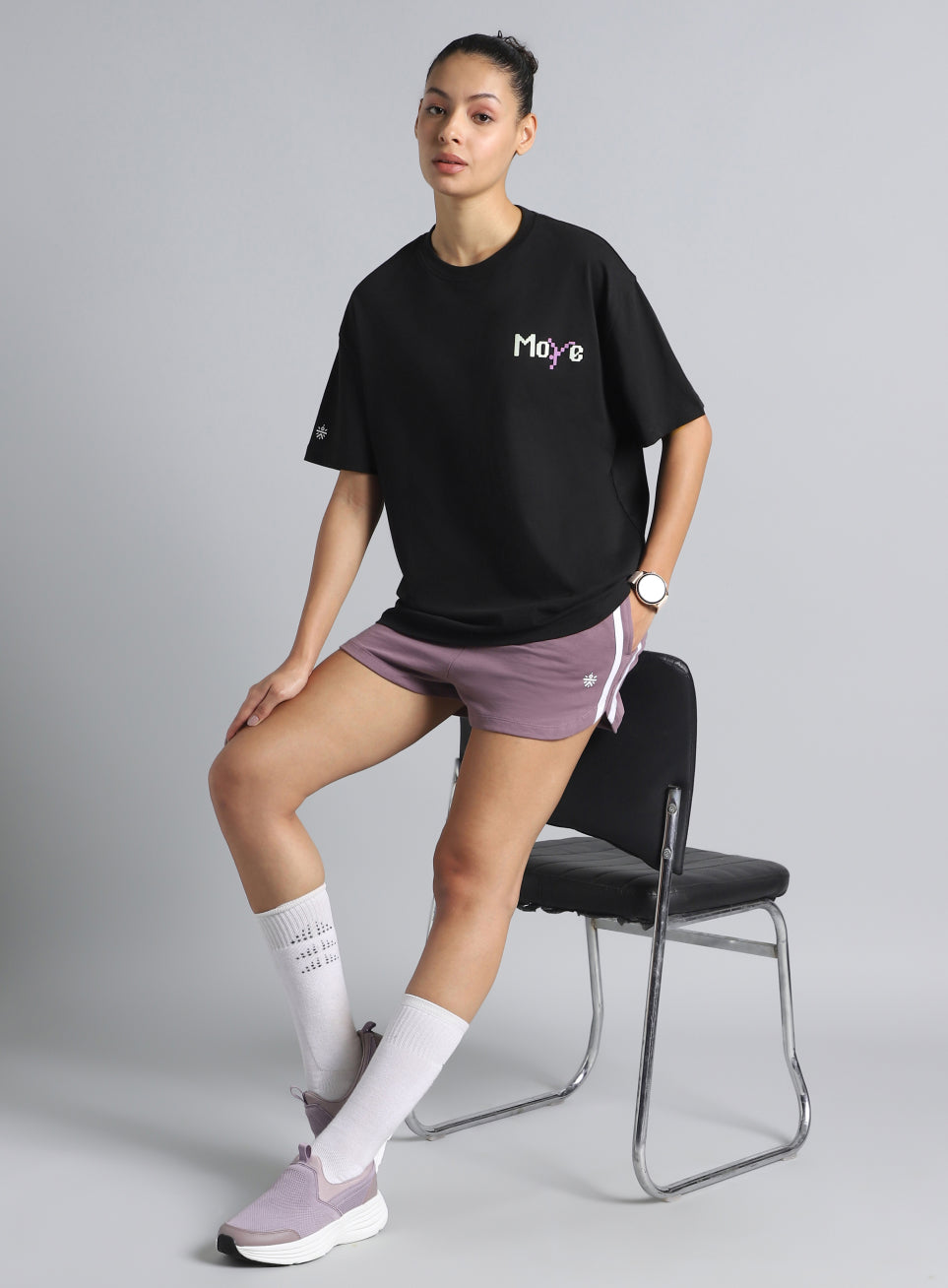 Women's Black Move Oversized T-shirt