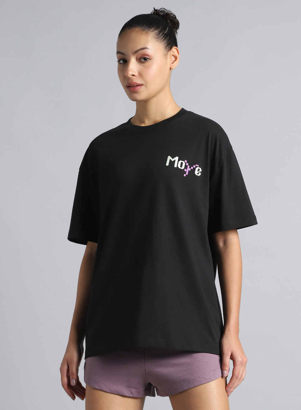 Women's Black Move Oversized T-shirt
