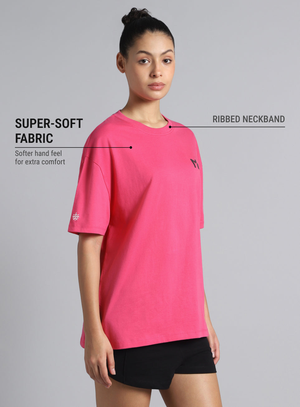 Women's Pink Move Oversized T-shirt