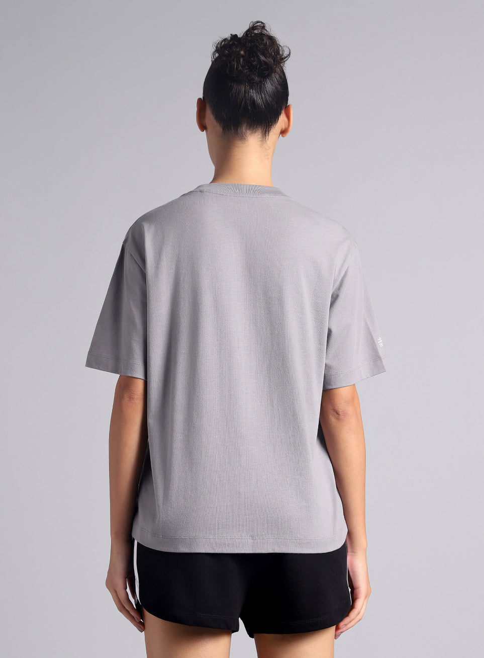 Women's Grey Graphic Relaxed Fit T-shirt