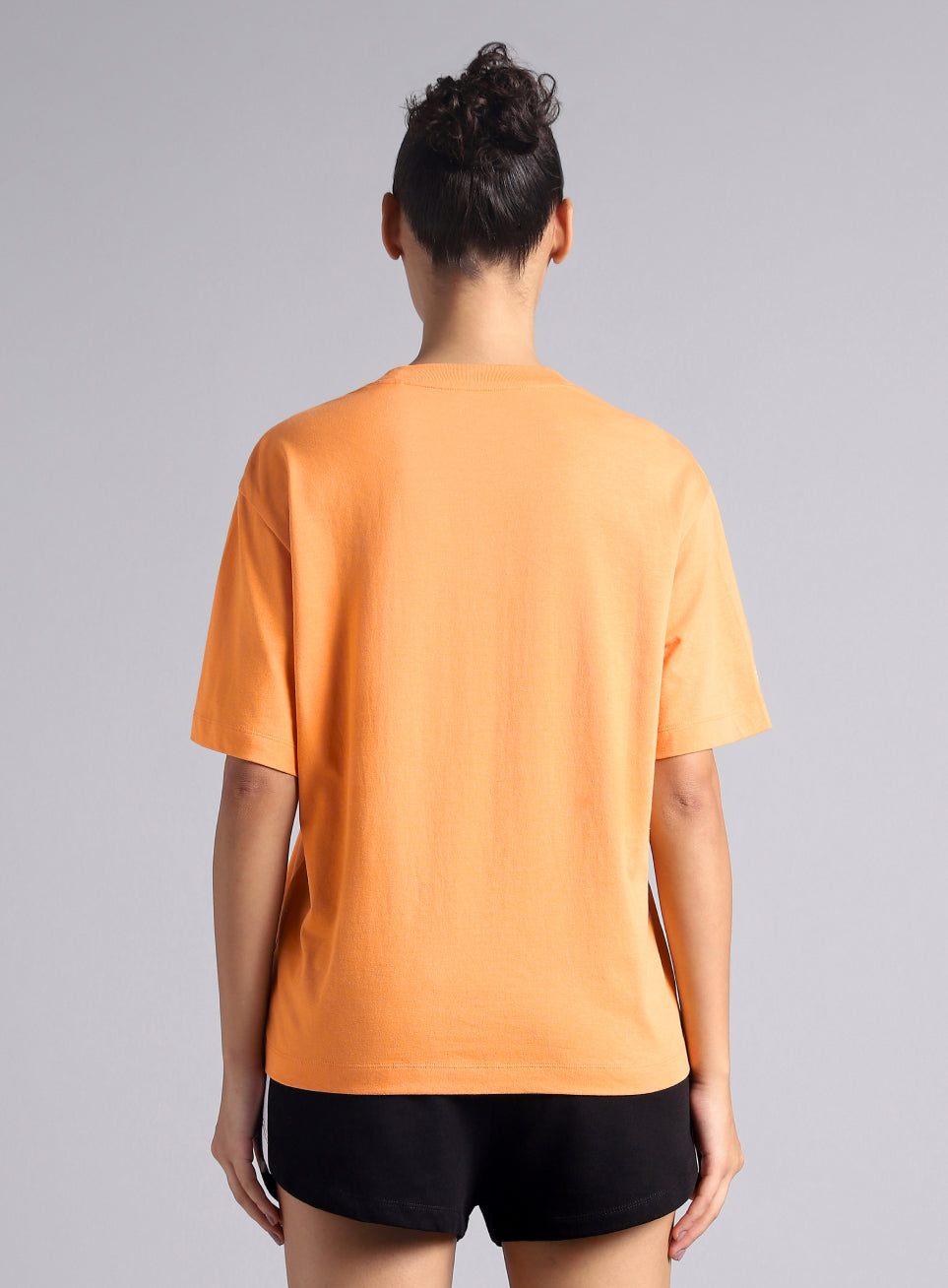 Women's Orange Graphic Relaxed Fit T-shirt