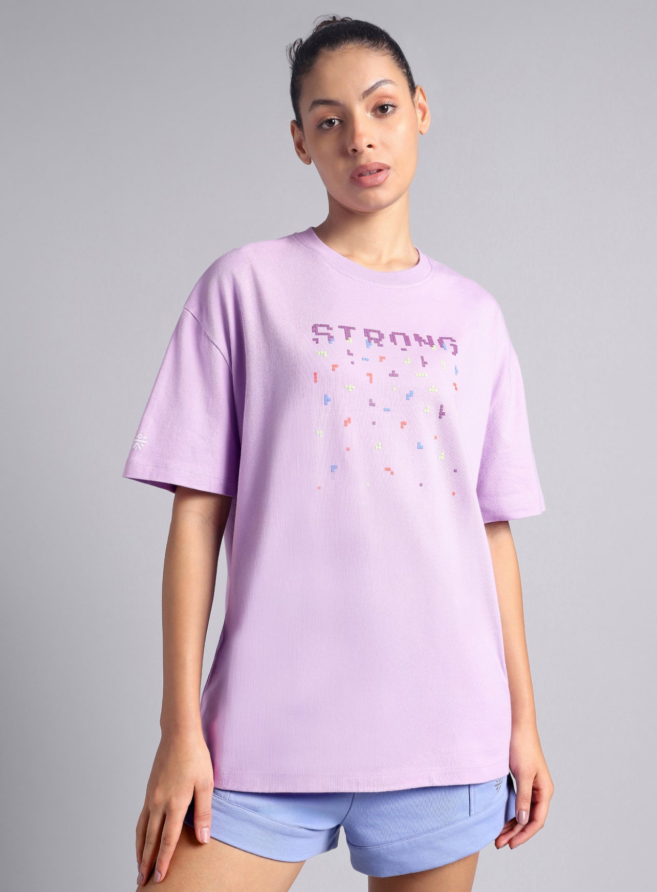 Women's Purple Graphic Oversized T-shirt