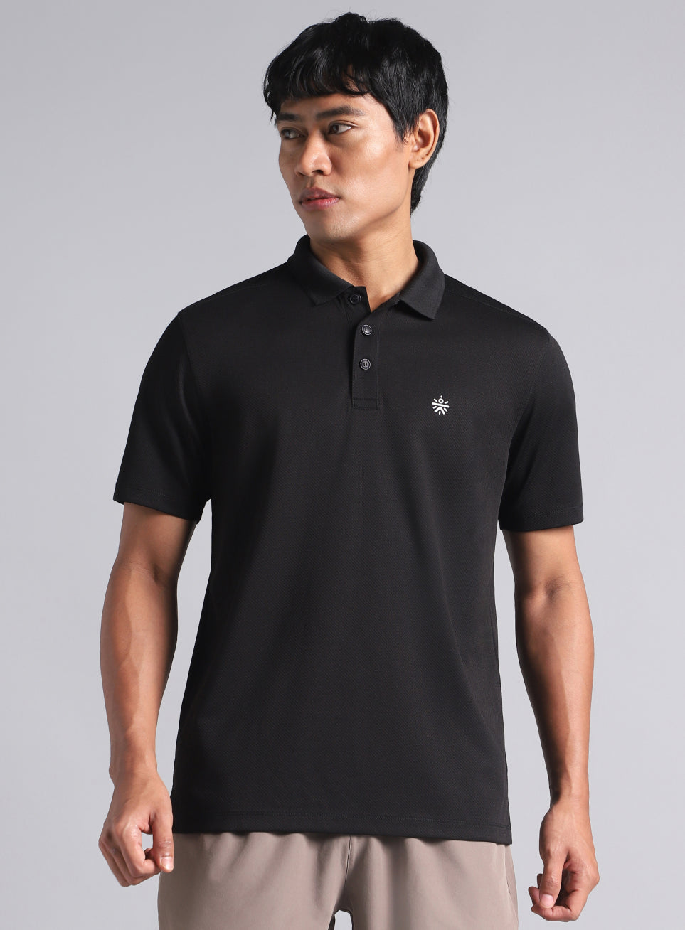 Men's Black Performance Sculpted Polo T-shirt