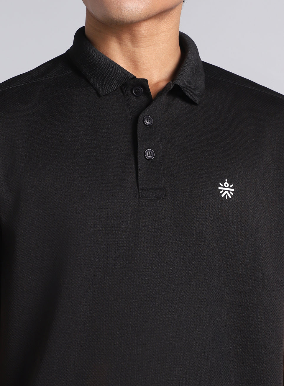 Men's Black Performance Sculpted Polo T-shirt