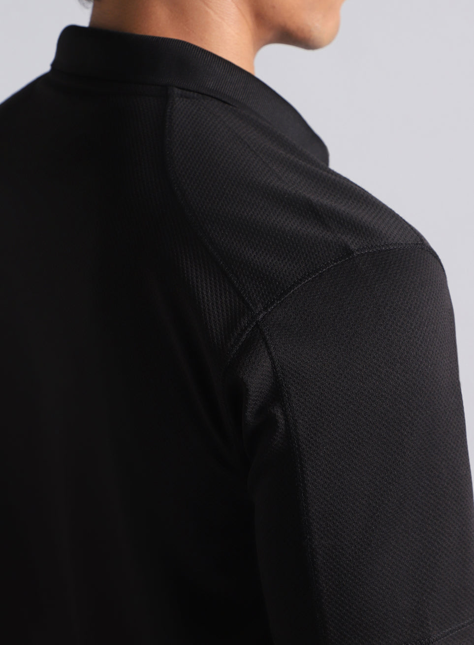 Men's Black Performance Sculpted Polo T-shirt