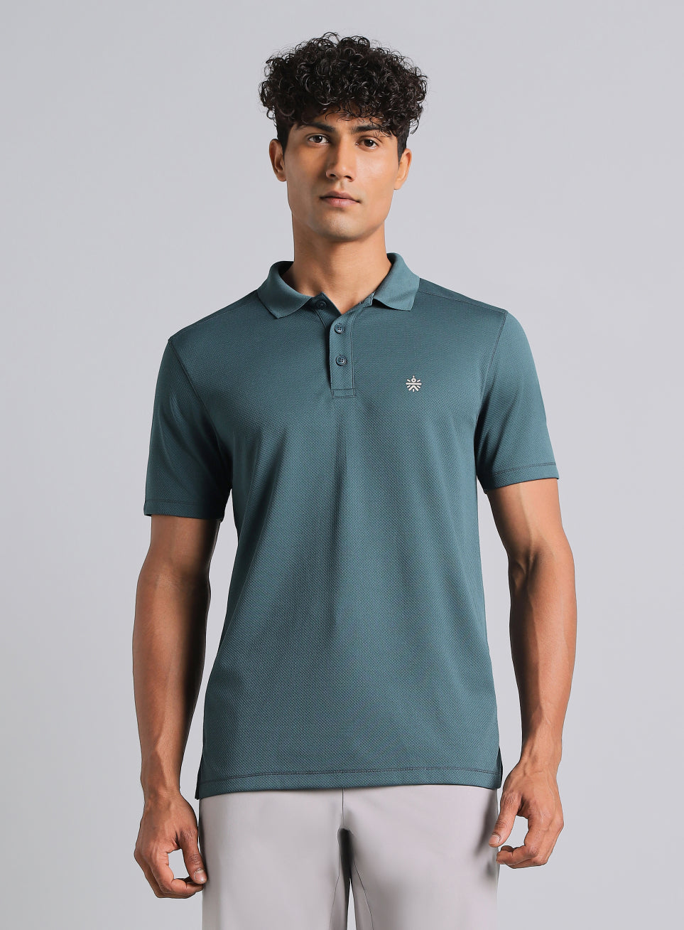 Men's Teal Performance Sculpted Polo T-shirt