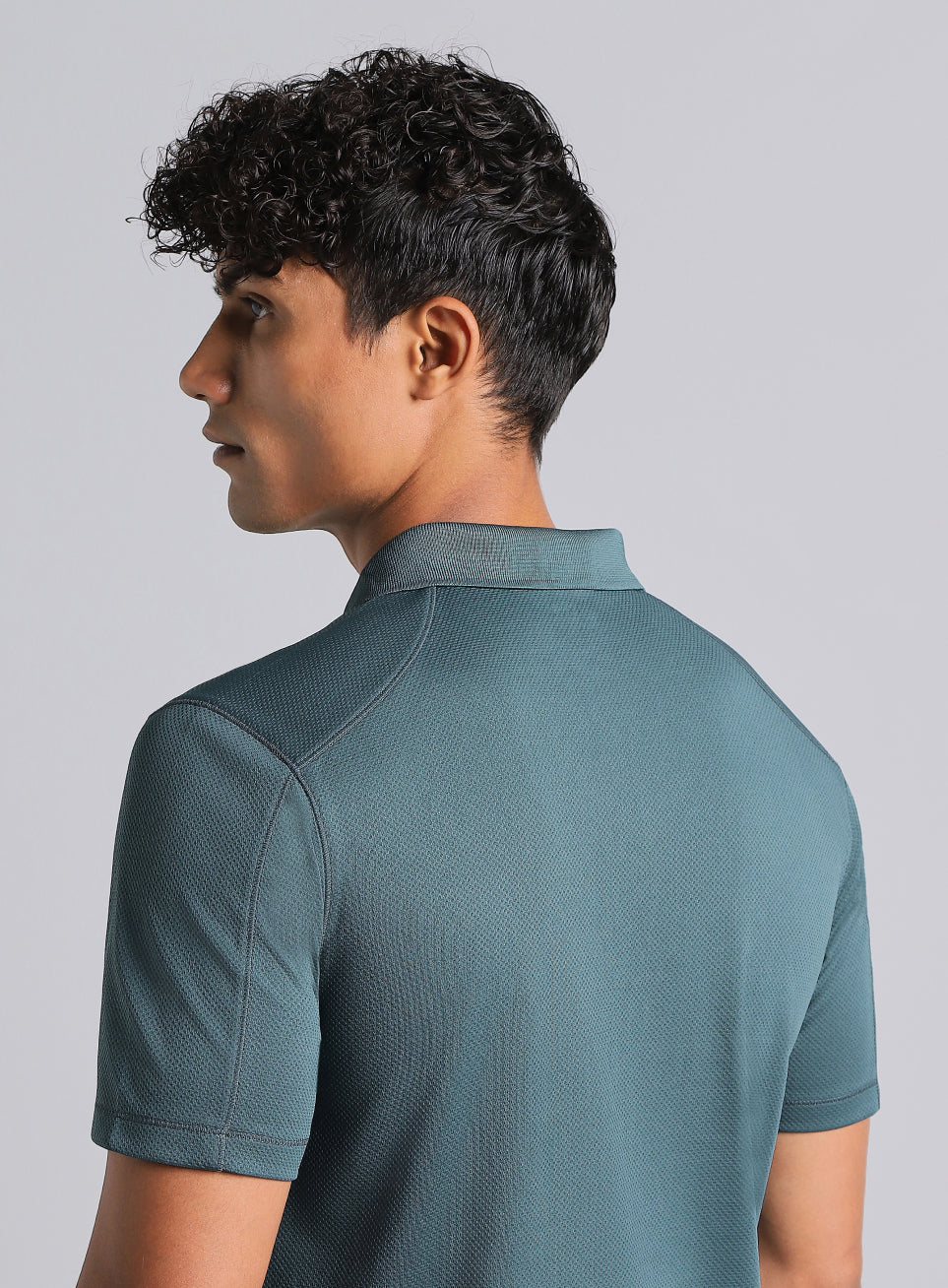 Men's Teal Performance Sculpted Polo T-shirt