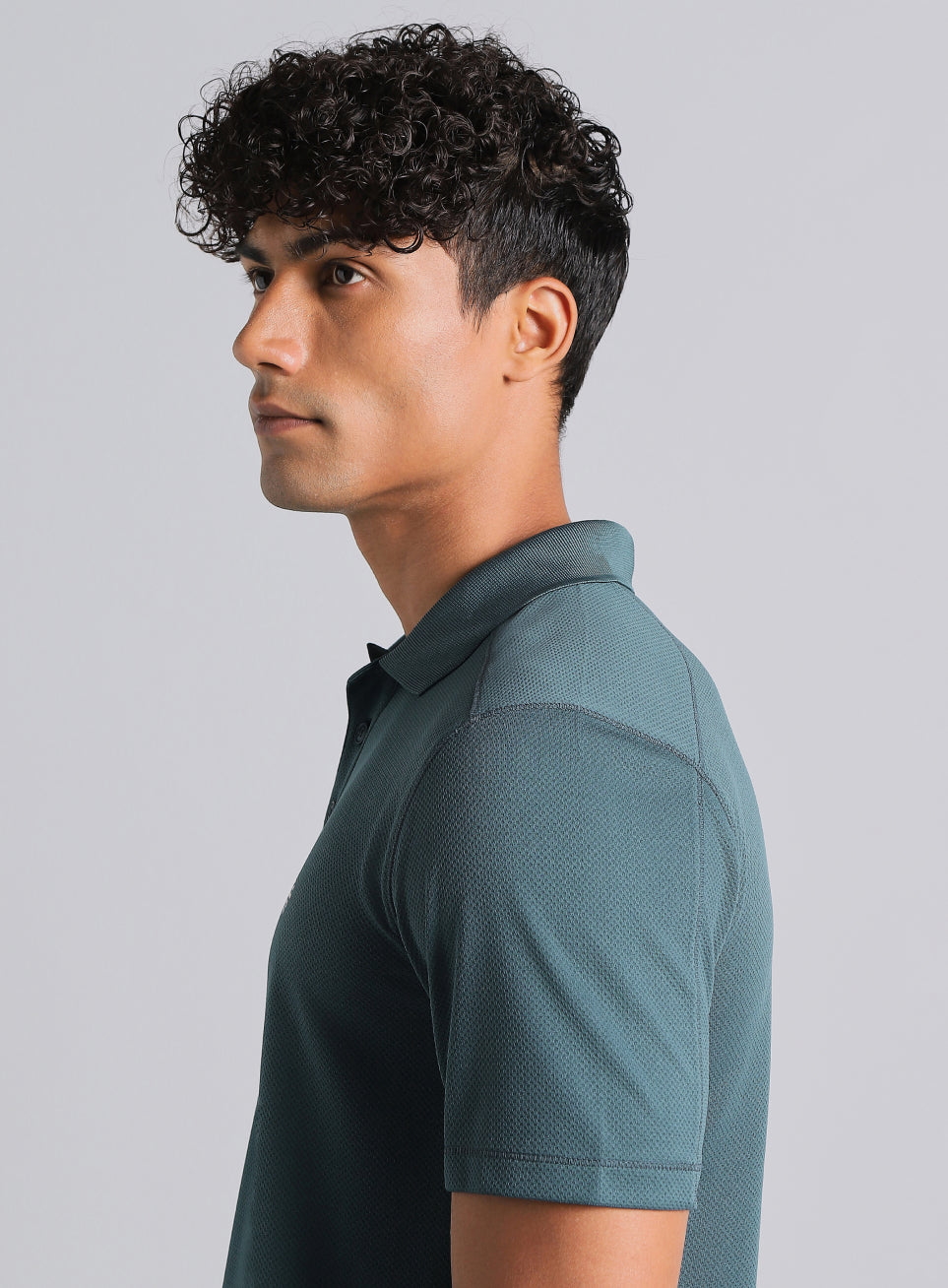 Men's Teal Performance Sculpted Polo T-shirt