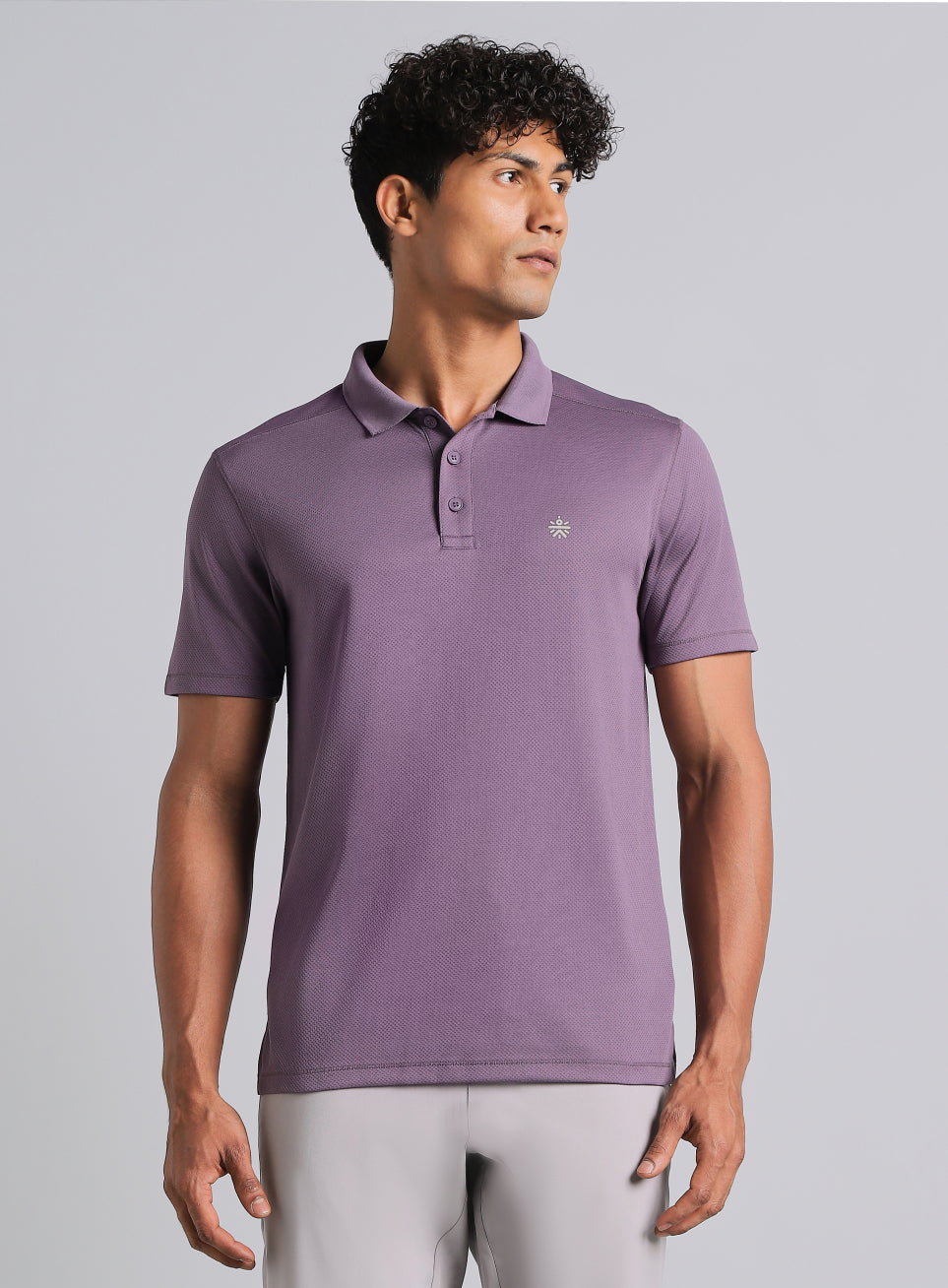 Men's Purple Performance Sculpted Polo T-shirt