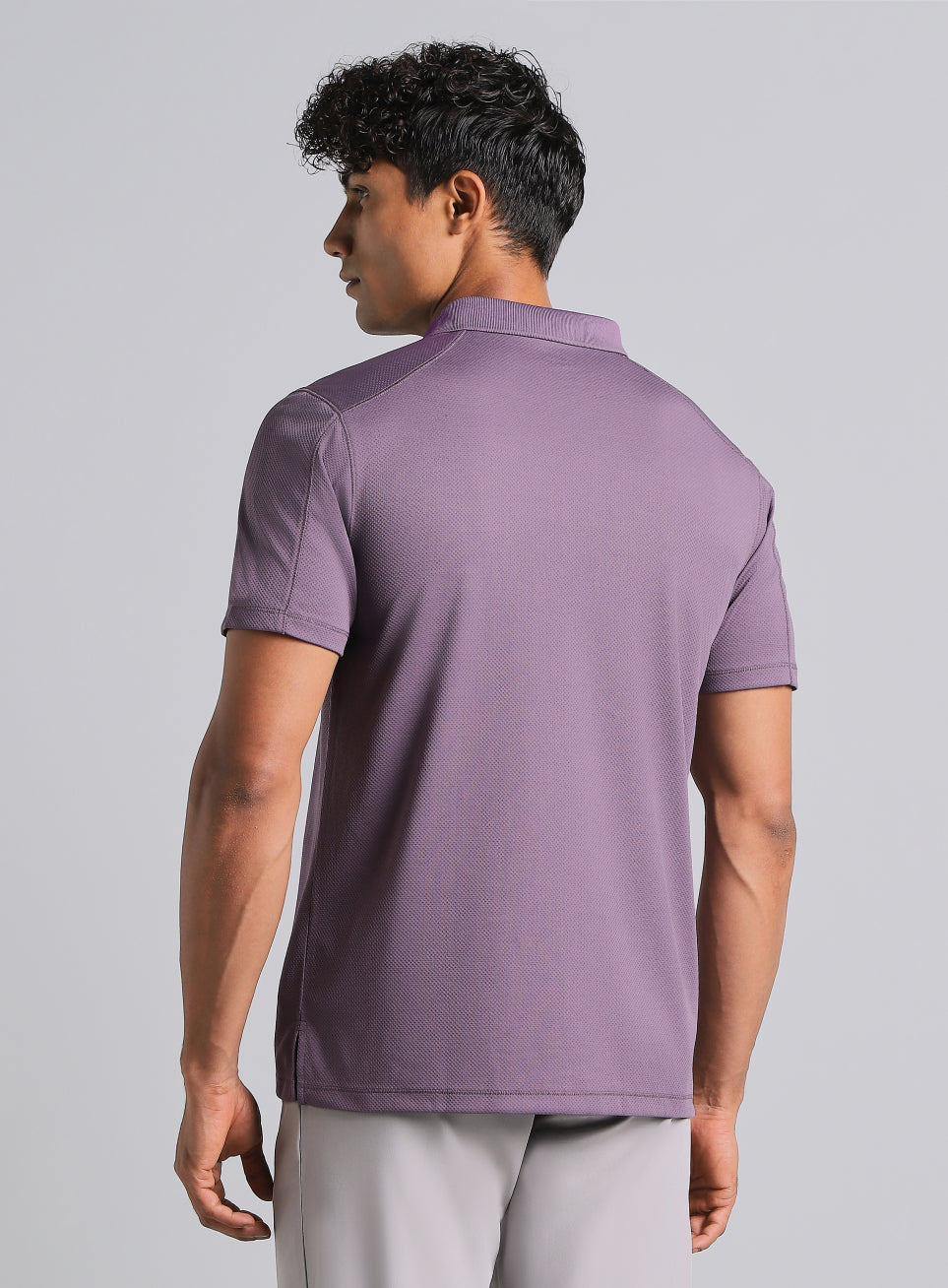 Men's Purple Performance Sculpted Polo T-shirt