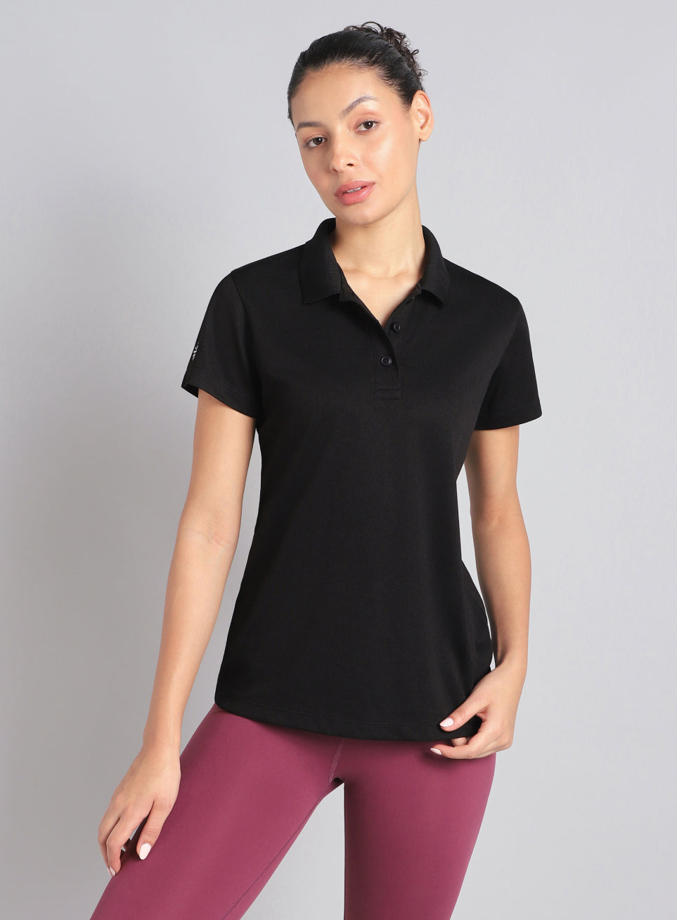 Women's Black Performance Training Polo