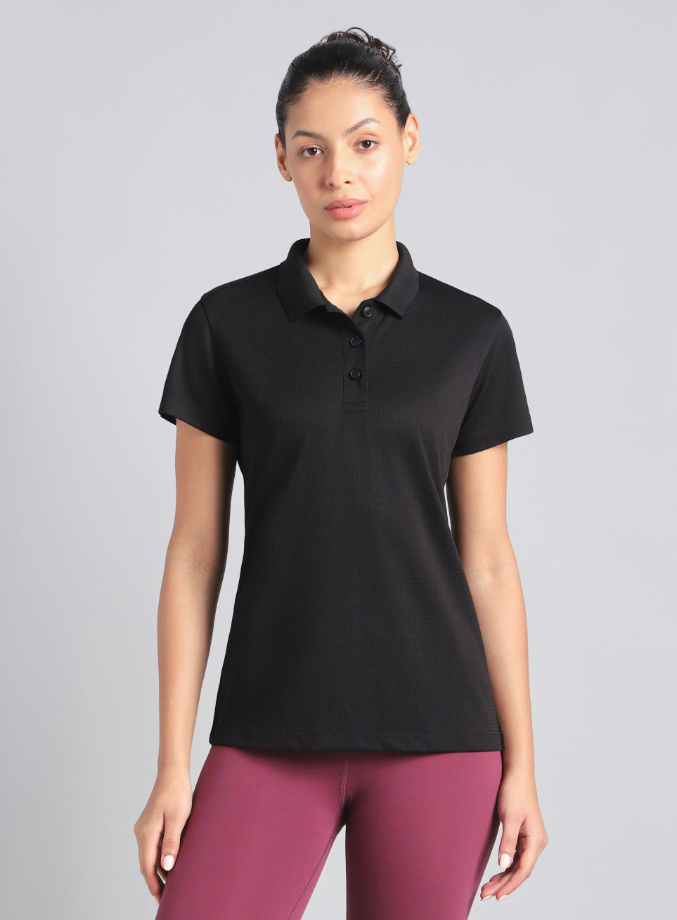 Women's Black Performance Training Polo