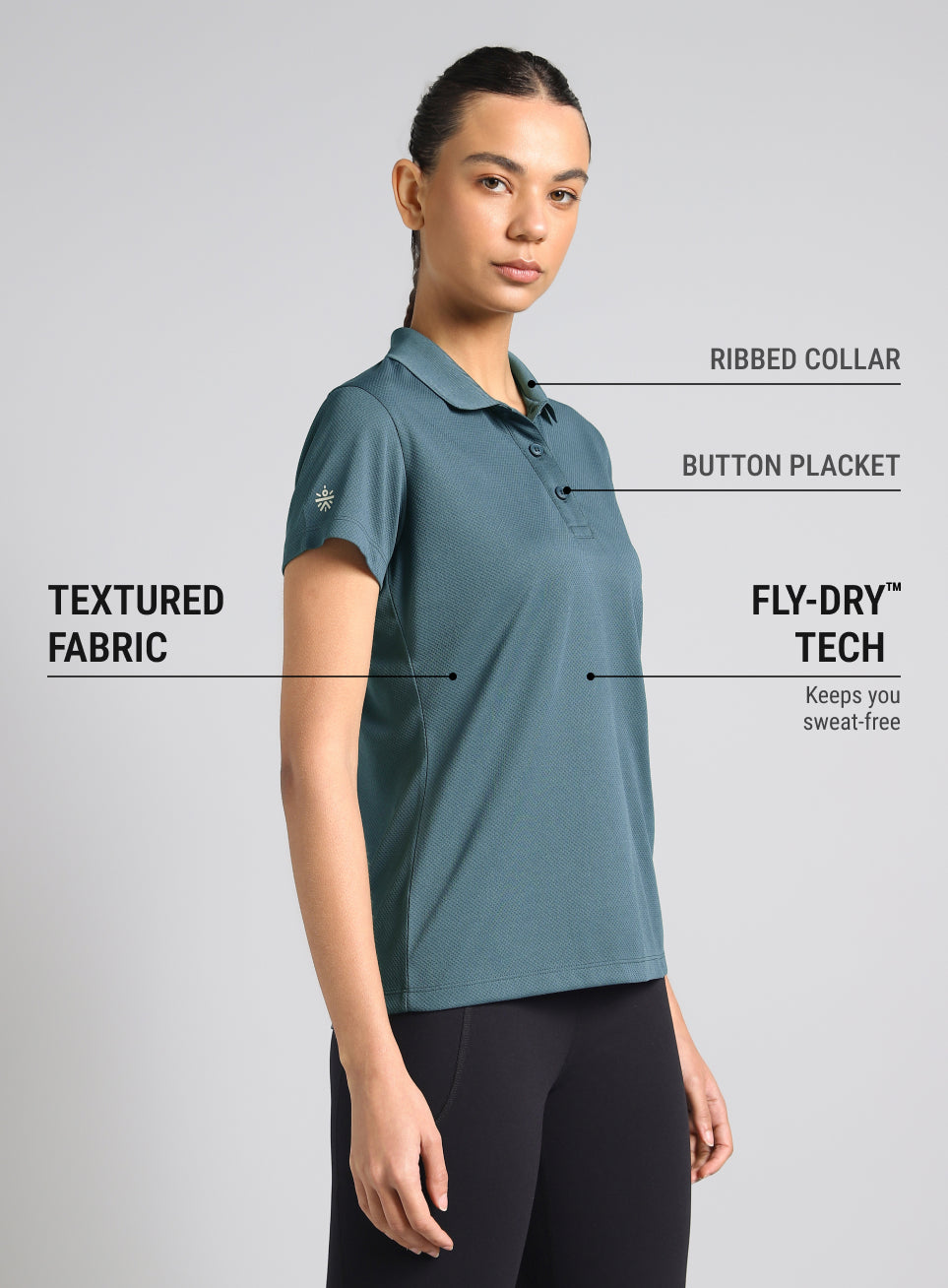 Women's Teal Performance Training Polo