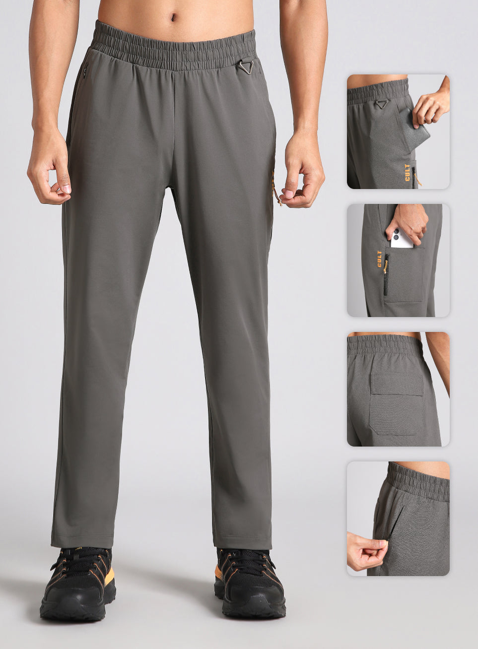 Men's Dark Grey Airport Travel Trackpants