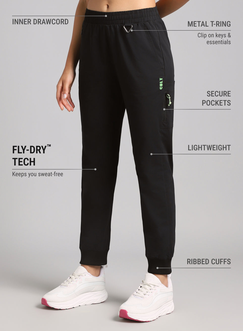 Women's Black Airport Travel Joggers