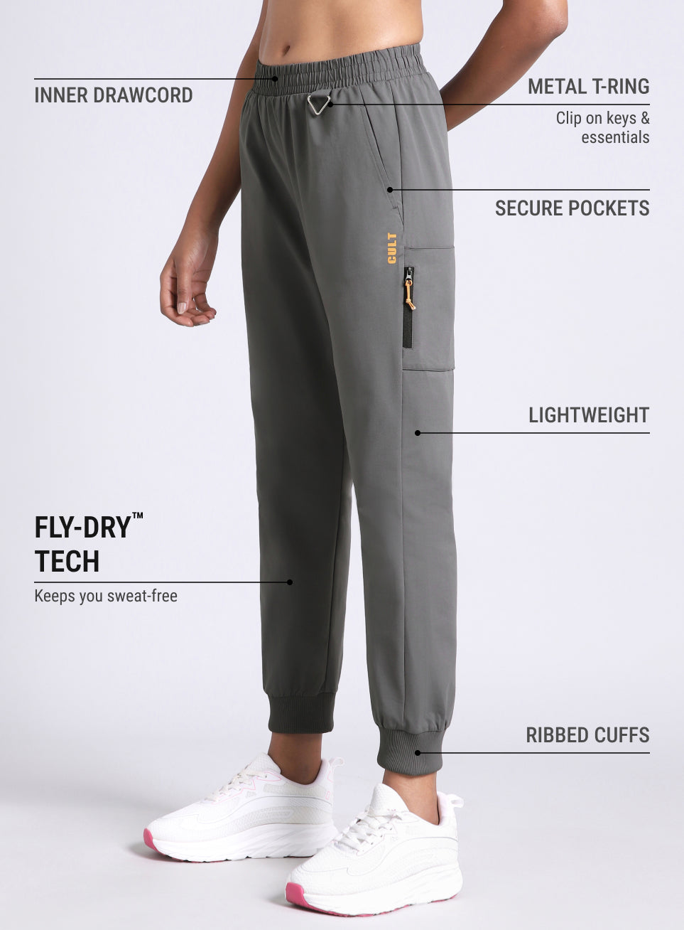 Women's Dark Grey Airport Travel Joggers