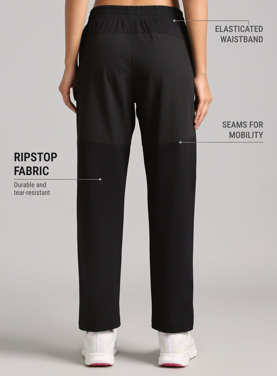 Women's Black Trail Blaze Travel Trackpants