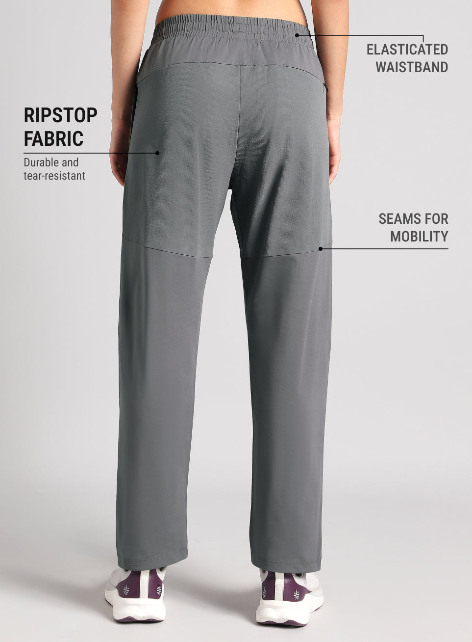 Women's Grey Trail Blaze Travel Trackpants