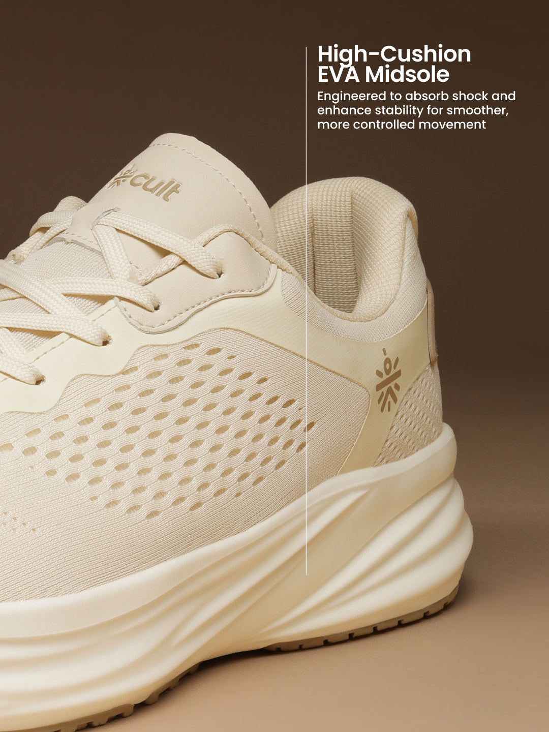 cult Men's StridePro Running Shoes - Beige