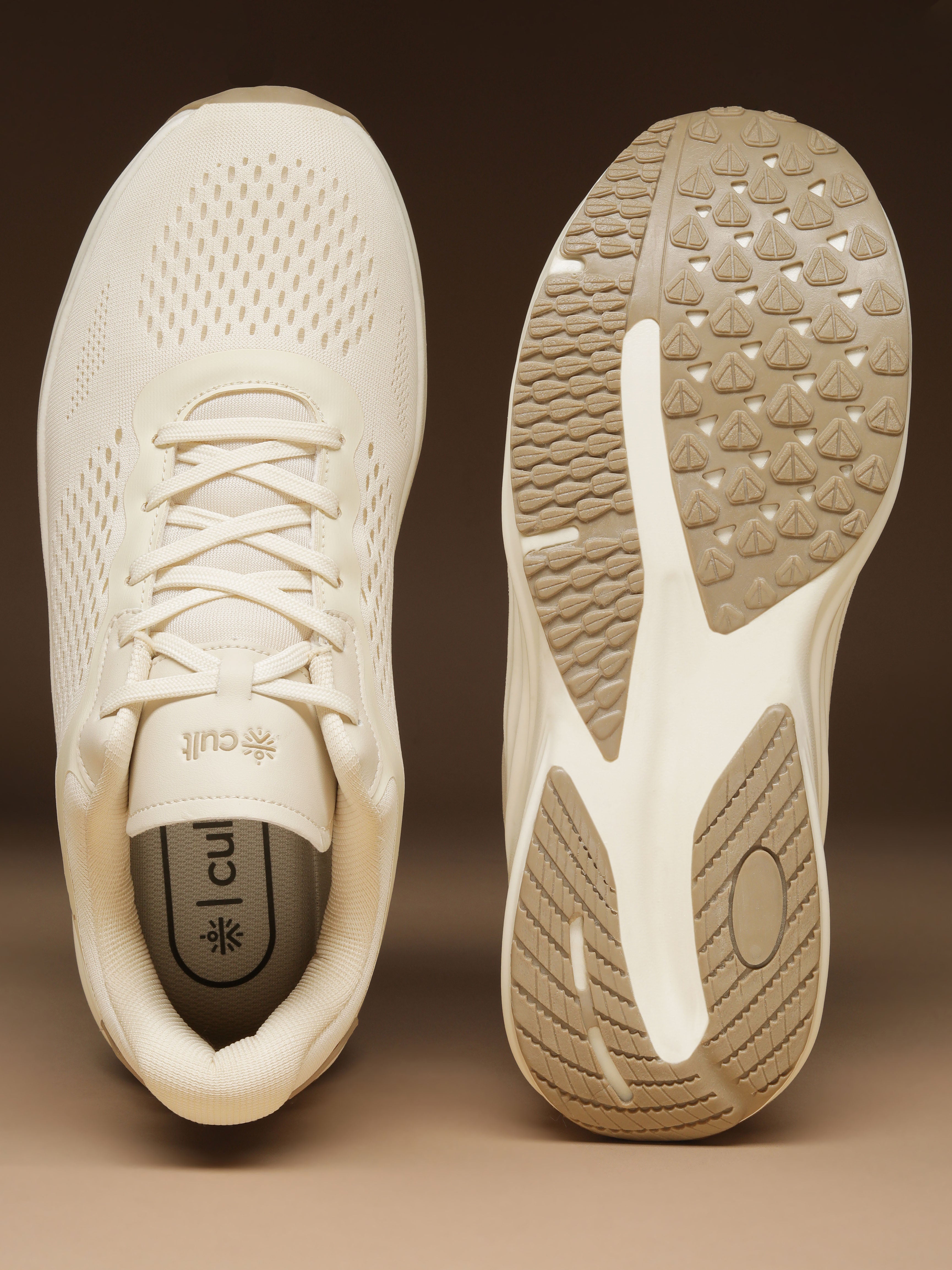 cult Men's StridePro Running Shoes - Beige