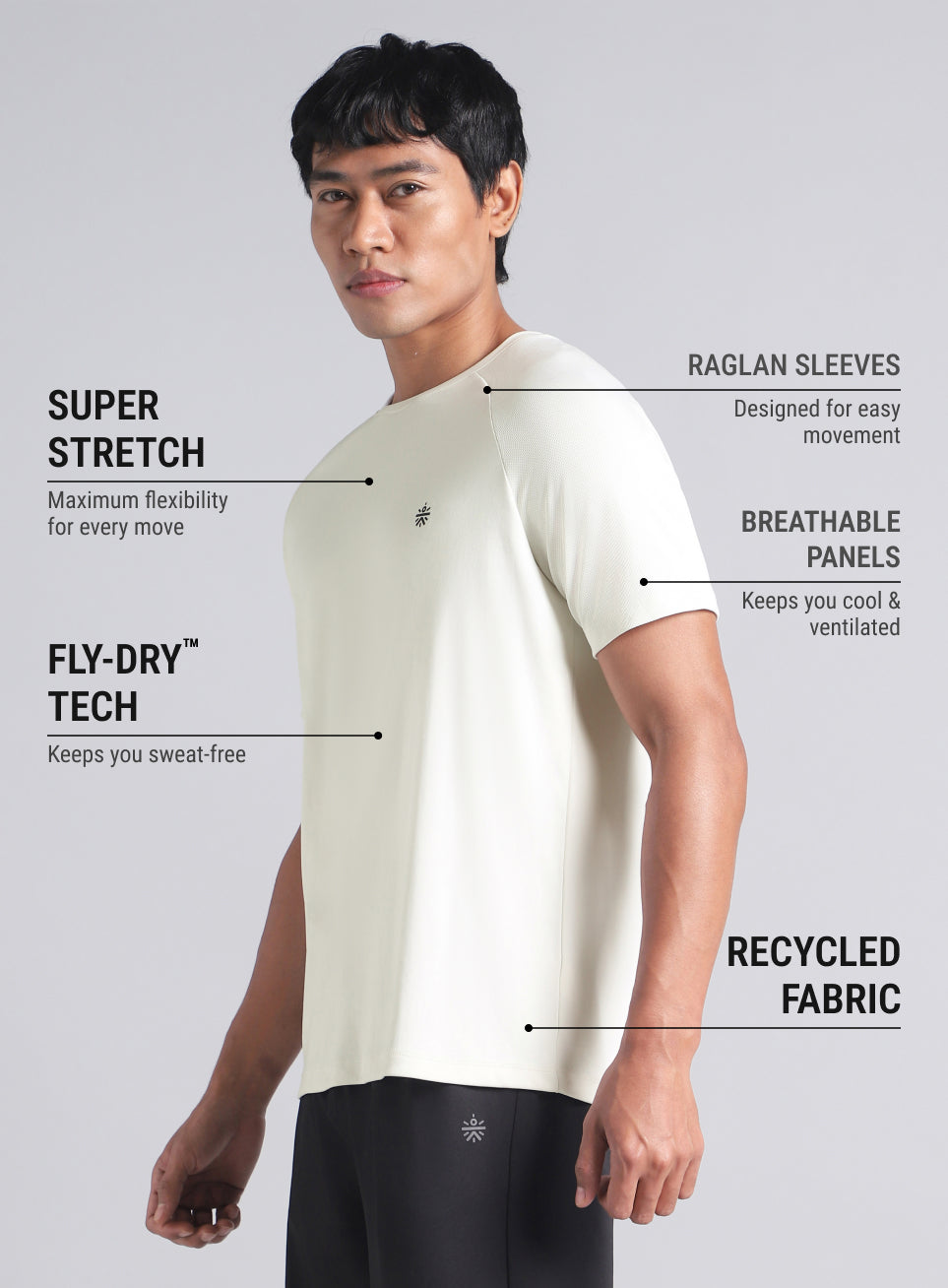 Men's Off White Training Essential Recycled Poly T-shirt