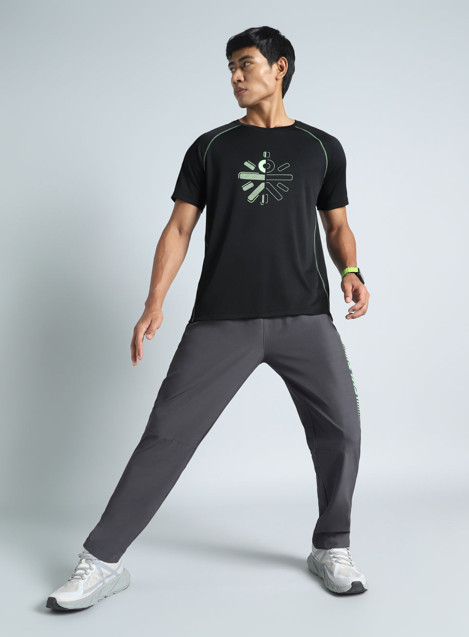 Men's Black Cult Branded Recycled Poly Performance T-shirt