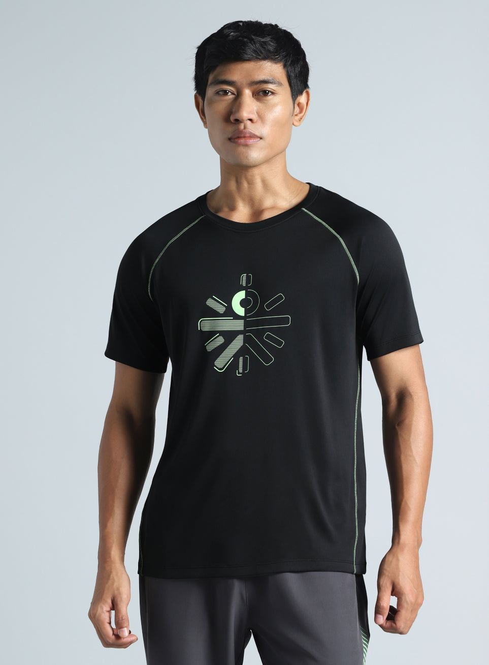 Men's Black Cult Branded Recycled Poly Performance T-shirt