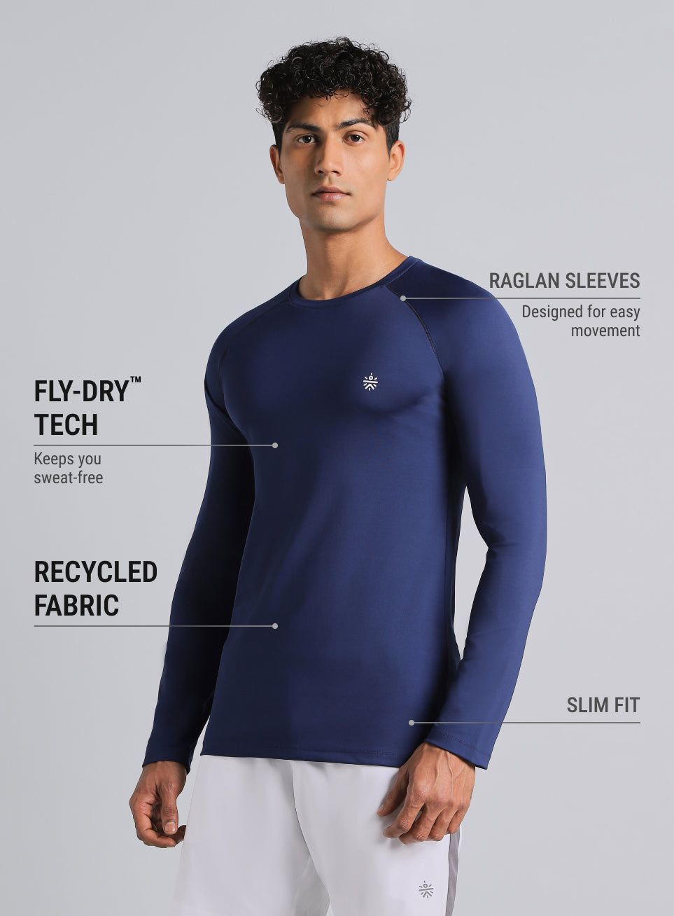 Men's Navy Build Up Performance Recycled Poly T-shirt