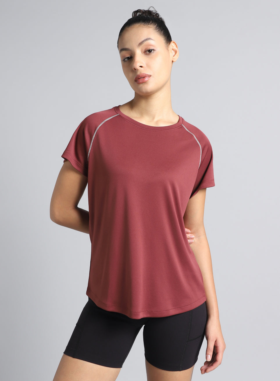 Women's Brown HIIT Recycled Poly Performance T-shirt