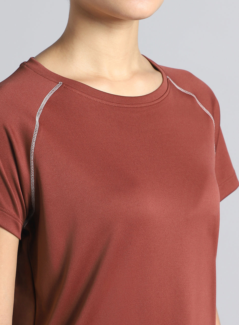 Women's Brown HIIT Recycled Poly Performance T-shirt