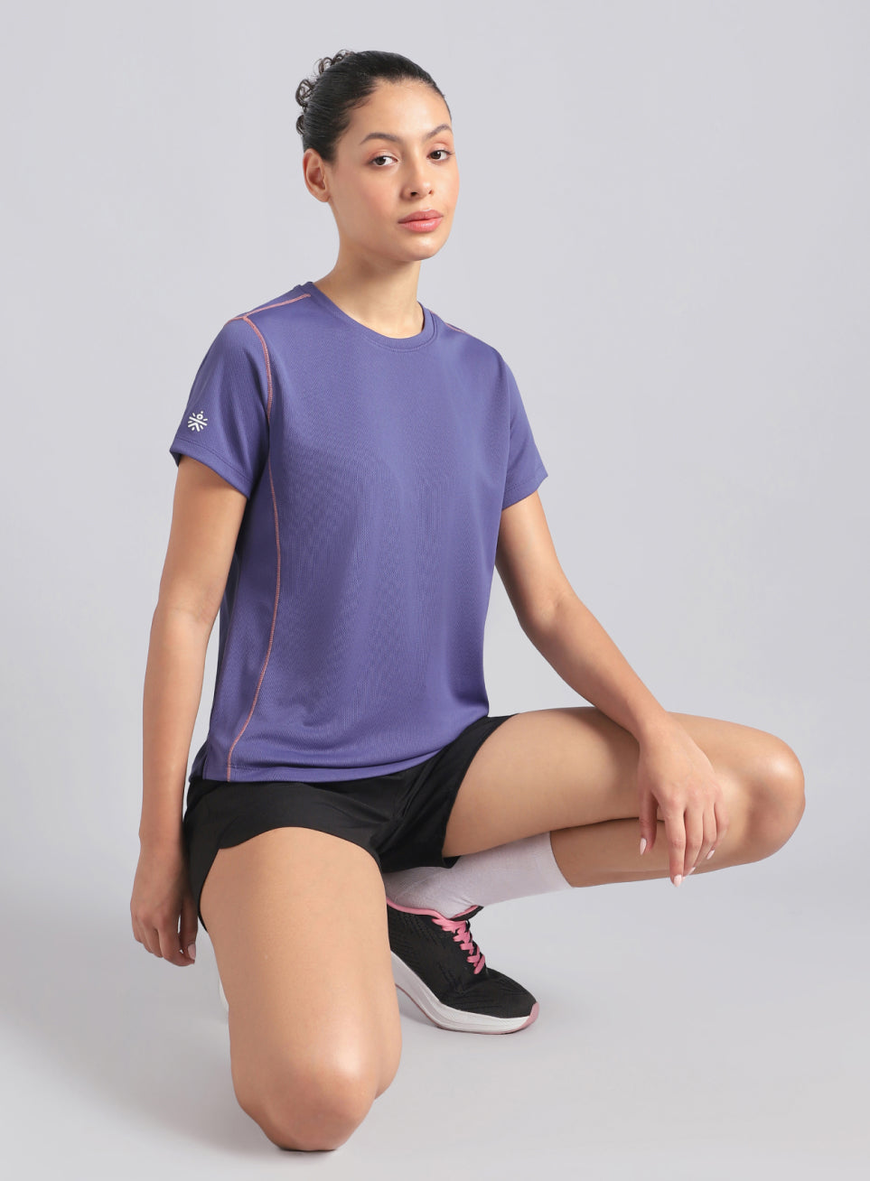 Women's Purple Training Essential Recycled Poly T-shirt
