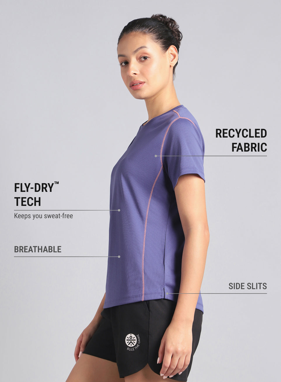 Women's Purple Training Essential Recycled Poly T-shirt