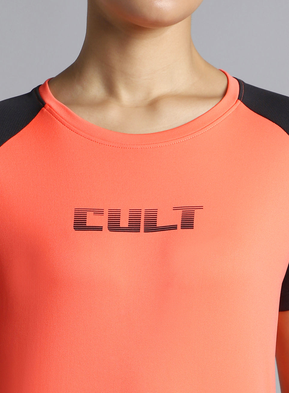 Women's Coral Colourblock Training Recycled Poly T-shirt