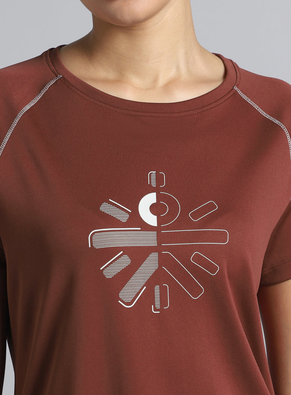 Women's Brown Cult Branded Recycled Poly Performance T-shirt