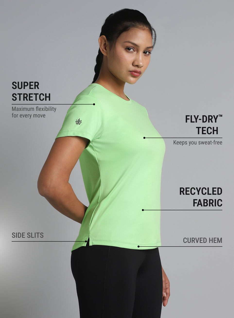 Women's Neon Green Ultimate Performance Recycled Poly T-shirt