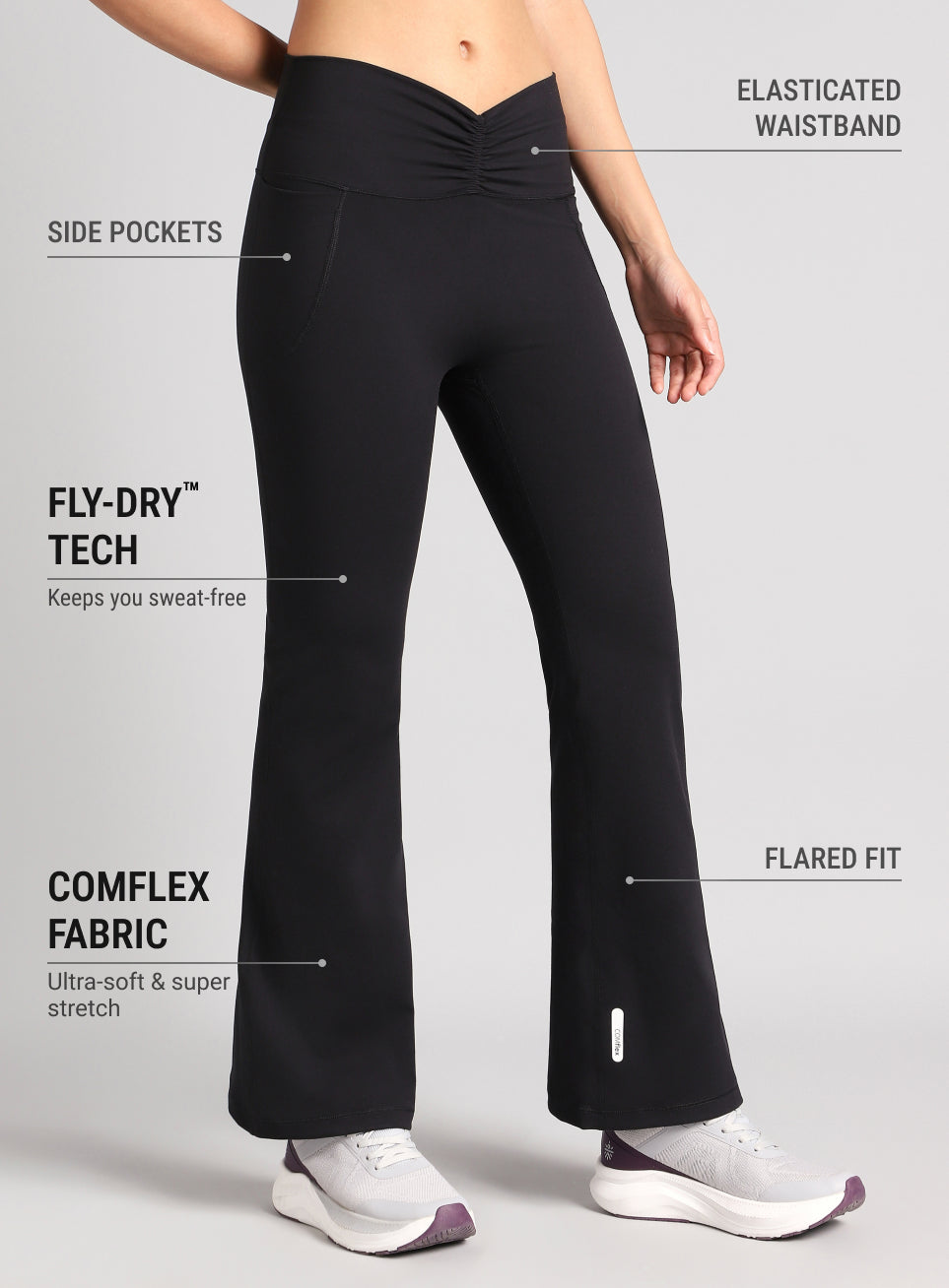 Women's Black Flow Training COMFlex Flare Pants