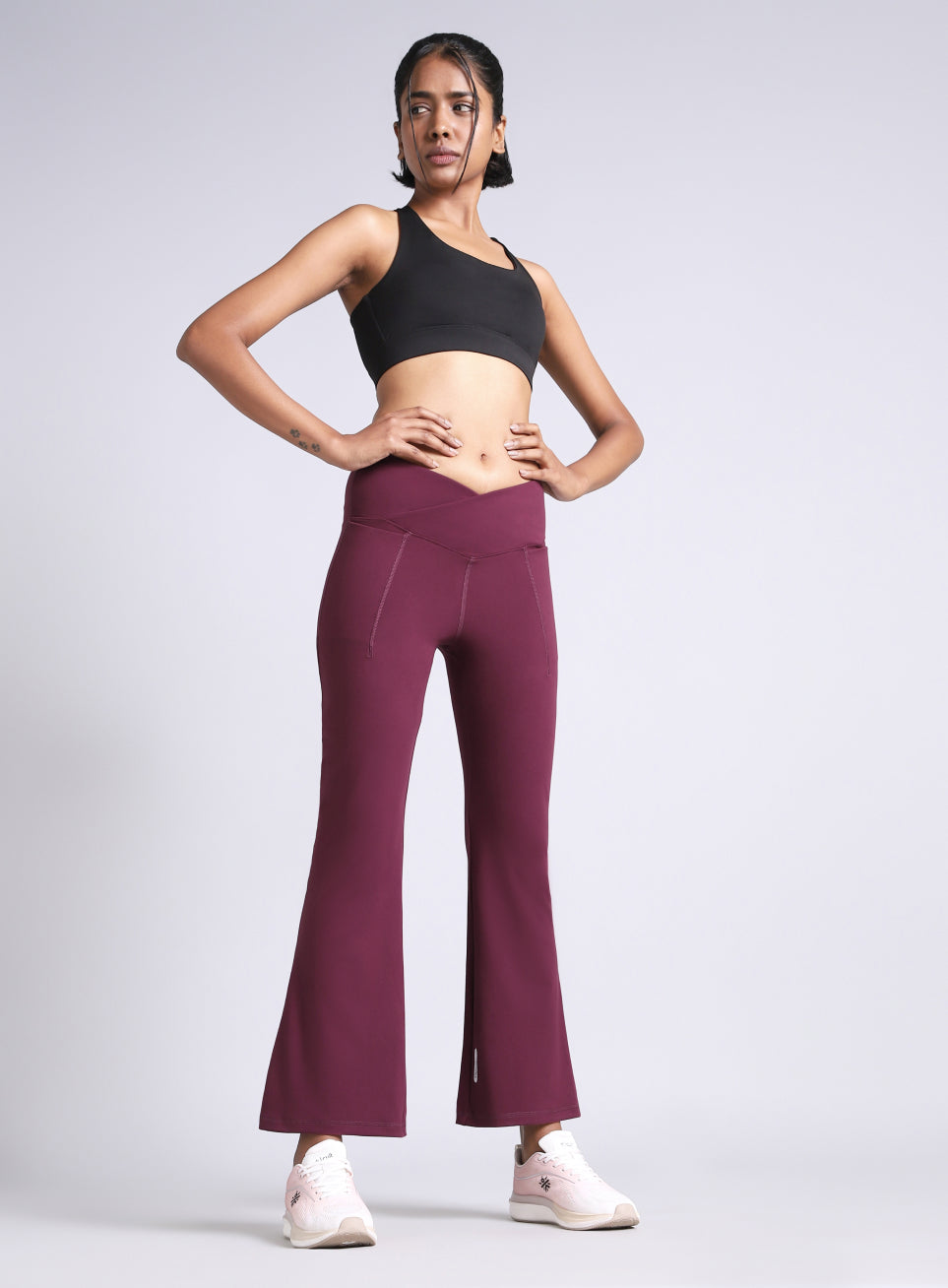 Women's Maroon Pilates COMFlex Flare Pants