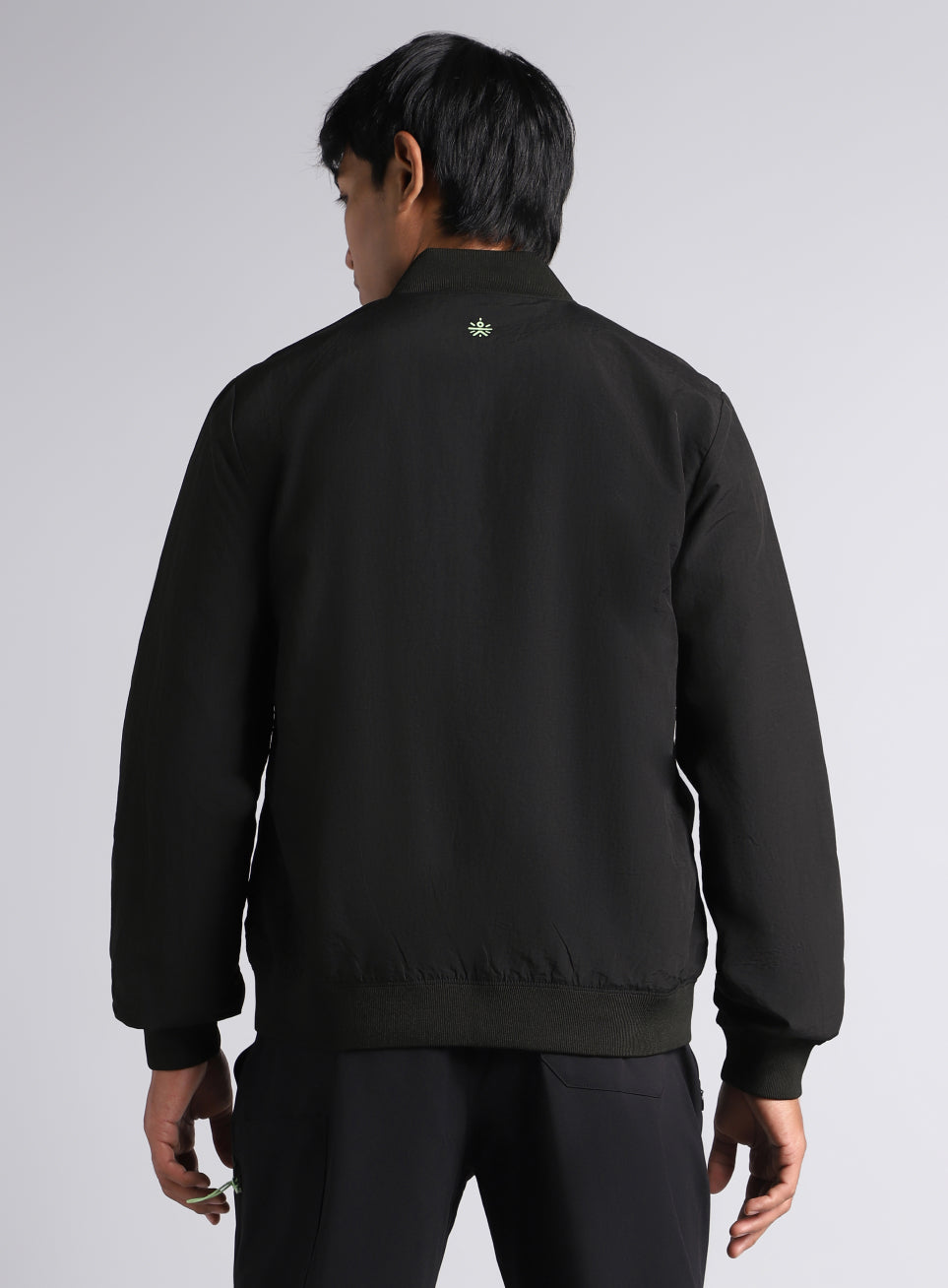 Men's Black & Green Bomber Jacket