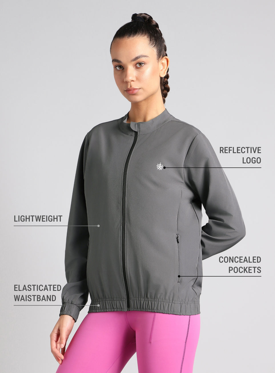 Women's Grey Runner's Pro Lightweight Jacket