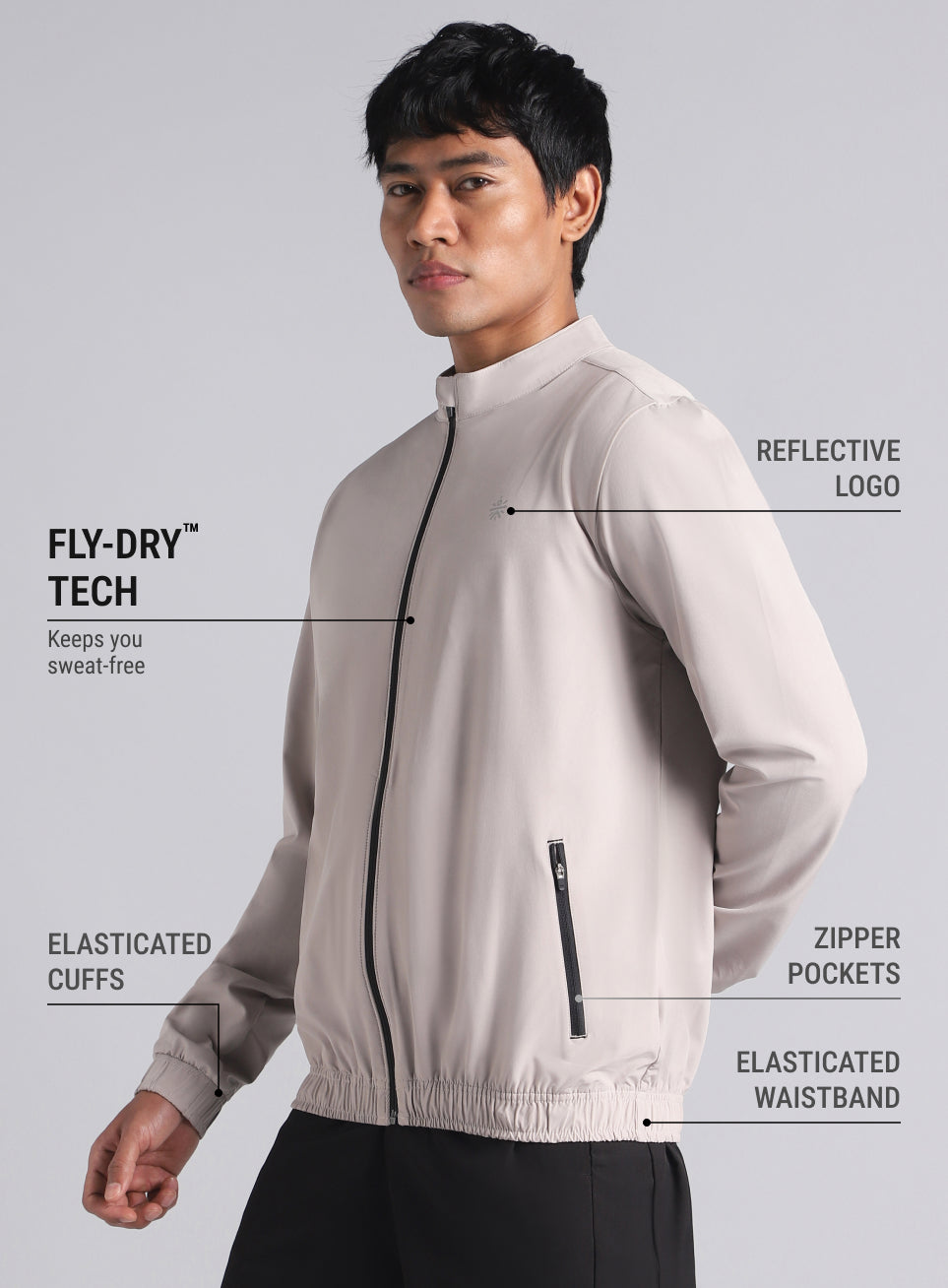 Men's Grey Run Impact Lightweight Jacket