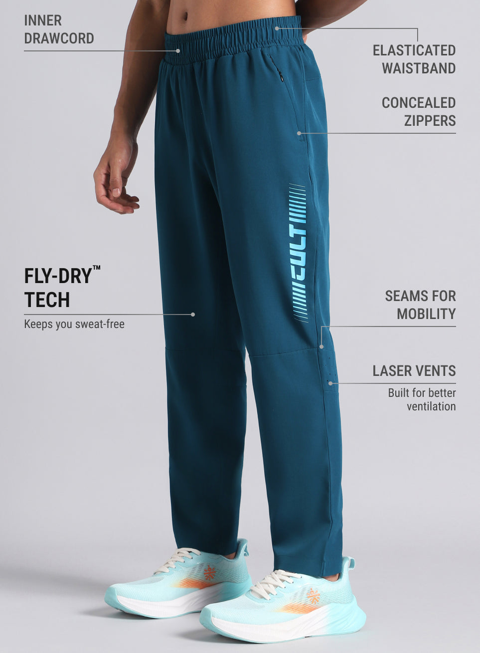 Men's Teal Train All Format Training Trackpants