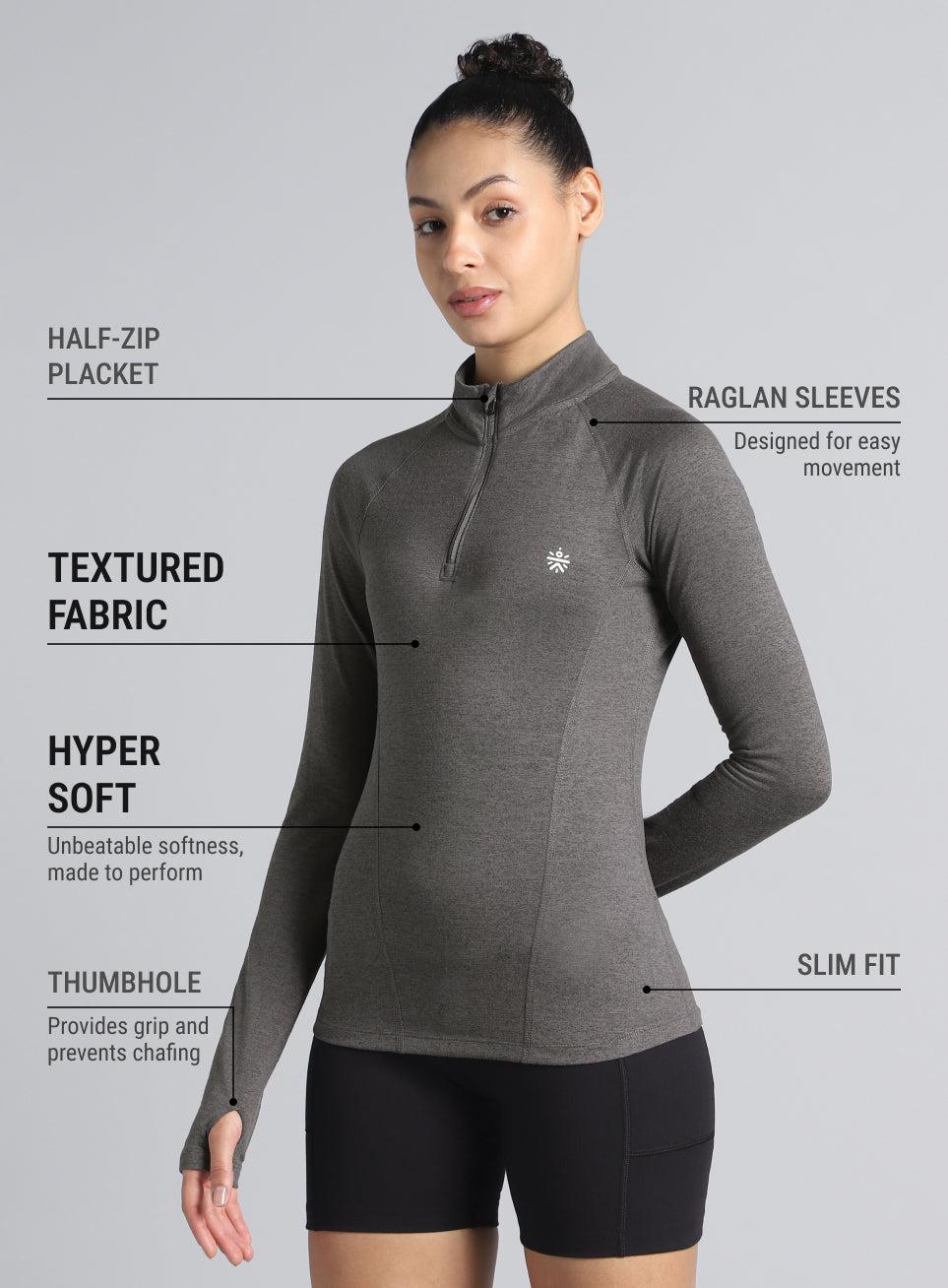 Women's Black Half Zip All Weather Performance Jacket