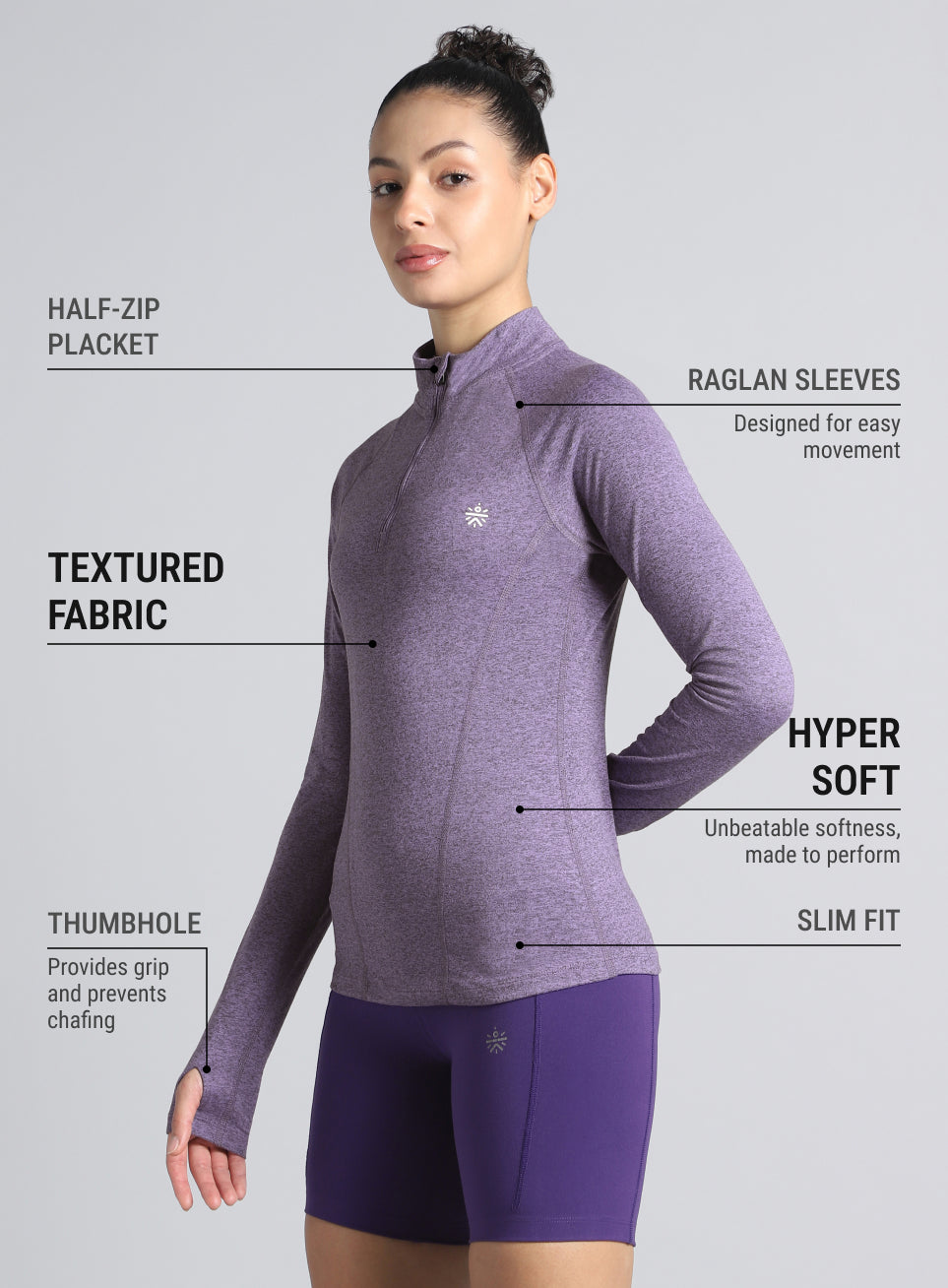 Women's Purple Half Zip All Weather Performance Jacket