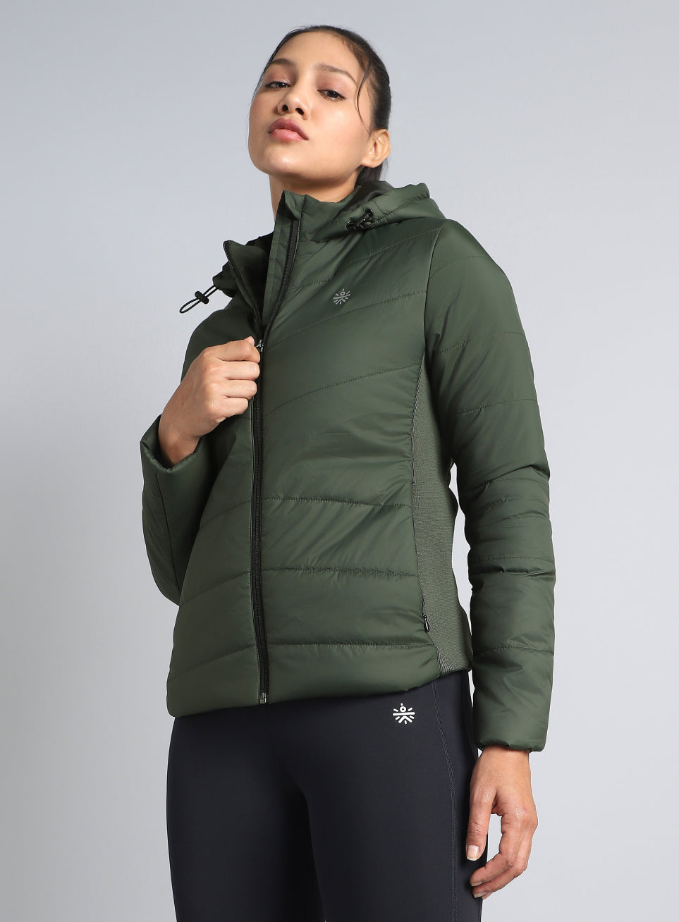 Women's Olive Puffer Jacket