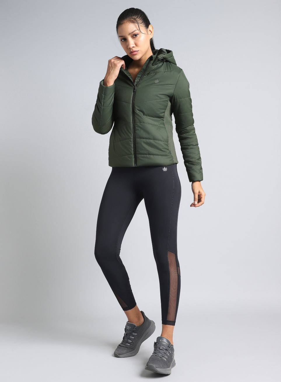 Women's Olive Puffer Jacket